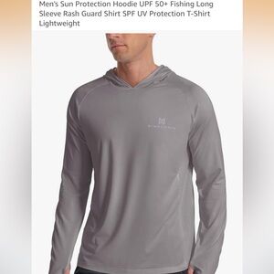 Gray Long Sleeve Hoodie Shirt